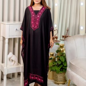 Kaftan Jorjhet Embroidery-black